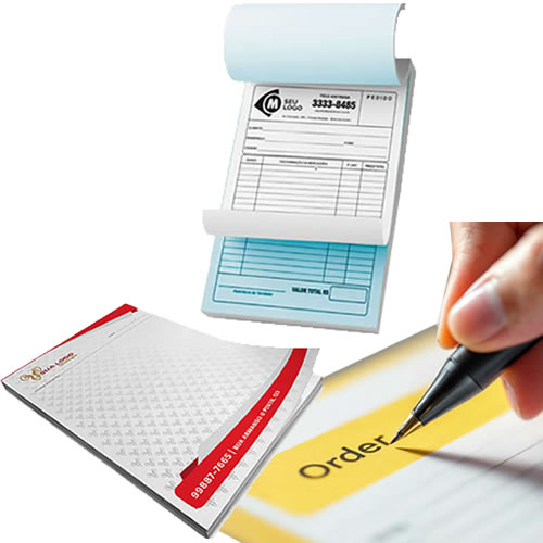 Blocos de pedido,anotação, comanda, receituário, talão de pedido, papel timbrado